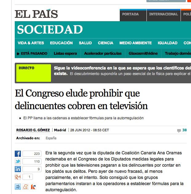 Ana Oramas castiga corruptos en Congreso y los defiende en casa (El País)