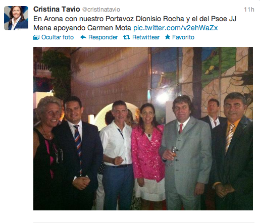 Cristina Tavio une en foto a PP, PSOE y Ciudadanos por Arona