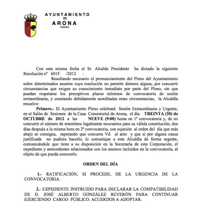 Pleno al despiste sobre la incompatibilidad del alcalde