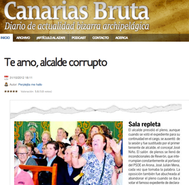 Te amo corrupto, Alcalde de Arona (Canarias Bruta)